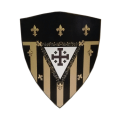 Miniatyrbild 1 av 6: Trämedeltida Fleur De Lis Vector Curved Shield SWE86 multifärg one size