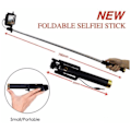 Miniatyrbild 6 av 6: Plug and play vikbar selfiestick med fäste Svart one size