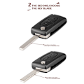 Miniatyrbild 3 av 5: Key Case Shell 2 -knappar CE0536 HU83 blad för Citroen Svart one size