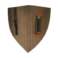 Miniatyrbild 2 av 6: Trämedeltida Fleur De Lis Vector Curved Shield SWE86 multifärg one size