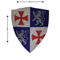 Miniatyrbild 3 av 5: Trä Medeltida Rampant Lion Viking Curved Shield SWE83 multifärg one size