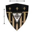 Miniatyrbild 4 av 6: Trämedeltida Fleur De Lis Vector Curved Shield SWE86 multifärg one size