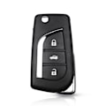 Miniatyrbild 5 av 5: 3 knappar Flip Key Shell Remote Case för Toyota Svart one size