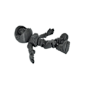 Miniatyrbild 3 av 5: Flexi Astronaut med visir 18 cm leksak Svart one size