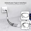 Miniatyrbillede 3 af 5: USB C Splitter Type C til Dobbelt USB C Han Adapter 480Mbps Type C til Dobbelt USB C Dobbelt Adapter USB Splitter Kabel Konverter