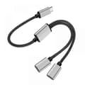 Miniatyrbillede 1 af 5: USB C Splitter Type C til Dobbelt USB C Han Adapter 480Mbps Type C til Dobbelt USB C Dobbelt Adapter USB Splitter Kabel Konverter