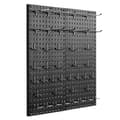 Miniatyrbillede 1 af 6: Perforerede Metalpaneler - DUOKU - Sort - 24" x 12" - 2 Paneler - Robust Vægorganisator Svart