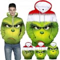 3D Grinch Hettegenser Menn Kvinner Casual Hettegenser Pullover Genser Venner Julegave Qzn Pattern B L