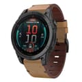 Nahkainen kellon ranneke Garmin Fenix 8 MIP 47mm:lle Light brown