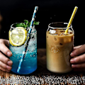 Miniatyrbillede 4 af 4: 2 stk. drikkeglas med bambuslåg, ølglas, juiceglas, holdbart transparent glas, kompatibelt med drikkevarer og isvand (550 ml), drikkeglas 470ml