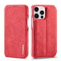 Miniatyrbillede 1 af 6: Luksus Tyndt Læder Etui Flip Cover til iPhone 15 Stand Magnetisk Coque Slots