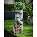 Miniatyrbilde 4 av 5: Se Høre Snakke Ingen Hage Påskeøya Statuer Resin Skulptur Utendørs Dekorasjon Hjem Vase Figur Dekor - A