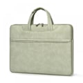Miniatyrbillede 1 af 5: Laptop Taske Dame Læder Arbejdstaske 15.6 Tommer Notebook Taske Business Skuldertaske (Grøn)