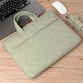 Miniatyrbillede 4 af 5: Laptop Taske Dame Læder Arbejdstaske 15.6 Tommer Notebook Taske Business Skuldertaske (Grøn)