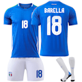 Miniatyrbillede 1 af 2: Italiensk fodboldtrøje til børn og voksne, sæson 25, hjemmebanesæt nr. 18 Barrera No. 18 Barrera No. 18 Barrera 26（140-150CM)