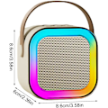 Miniatyrbild 5 av 6: Portabel Karaoke-system, Trådlös Mikrofon och Högtalare för Sång Hemma White double wheat