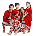 Miniatyrbild 1 av 5: Julpyjamas Familj Pyjamas Set Tryckt Topp Och Rutiga Byxor Nattkläder Dad 8T