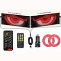 2 stk. Programmerbart Devil Eyes Bilsystem med App/Fjernkontroll, Dobbelskjerm Synkroniserte Animerte LED-øyne (/IR) S-2 STK