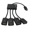Miniatyrbillede 1 af 5: HUB 3x USB 1x MicroUSB Tablet PC ANDROID OTG Mus, JL706