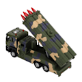 Miniatyrbillede 2 af 8: 1/50 Militært Missilkøretøj Model Legering Træk Tilbage Raketbil Legetøj med Lyd og Lys til Børn 0.7