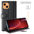 Miniatyrbillede 4 af 6: iPhone 13 - Premium Ægte Læder Cover - Sort 70