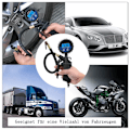 Miniatyrbild 6 av 6: Digital däckpump med däcktrycksmätare, LCD-display, lufttrycksmätare, tryckluft, hög precision