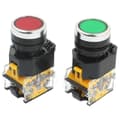 2 st 22 mm Montering 10a 380v Dpst Momentan Röd Grön Tryckknappsbrytare för Maskinkontroll black