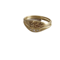 Miniatyrbillede 2 af 5: Eksklusivt dame guld smykke ring med indviklede udskæringer og funklende udsmykninger(5) 5