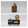 Miniatyrbillede 4 af 4: 1 stk. Bluetooth-højtaler, B6 Træ Retro Trådløs Bluetooth-højtaler Radio Bærbar Udendørs Desktop Lille Audio Subwoofer, Dobbelte højtalere, Kompatibel Wi