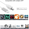 Miniatyrbillede 3 af 4: Lightning til Type-B MIDI Keyboard Converter USB 2.0 Kabel til iPhone 7 8 X iPad
