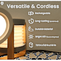 Miniatyrbillede 4 af 4: Udtrækkelig LED Touch Lampe Foldbar Teleskopisk Natlampe Lanterne Bordlampe Grey