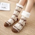 Miniatyrbillede 1 af 6: Vinter Varme Sokker Kvinder pingvin Plys Bløde Kvinder Skridsikre Gulv Hjemmesko Korte Sokker Fuzzy Fluffy Hjort Elg Bjørn Julegave deer coffee One Size