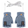 Miniatyrbillede 1 af 2: USB opvarmede handsker, elektriske opvarmede handsker, muslingeskals-handsker light blue