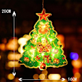 Miniatyrbilde 2 av 2: Juledekorasjon LED Lys Vindushenging Julepynt med Sugekopp Krok Kompatibel med Hjemmeutstilling christmas tree