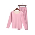 Miniatyrbild 1 av 2: 2-pack Termounderställ Vinter Varm Långkalsonger Andningsbara Toppar Byxor För Kvinnor Män Women Pink L