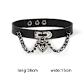 Miniatyrbillede 5 af 5: Kvinder Piger Gotisk Punk Choker Hjerte Vedhæng Kunstlæder Halskæde Spænde Kravebenskæde