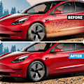 Miniatyrbild 3 av 6: Stänkskydd för Tesla Model 3 Fram Bak Stänkskydd K Bright black Model 3