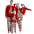 Miniatyrbild 3 av 5: Julpyjamas Familj Pyjamas Set Tryckt Topp Och Rutiga Byxor Nattkläder Children 6T