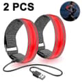 2-pack löpljus för löpare, uppladdningsbart LED-armband, reflex 2025 Red