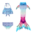 Miniatyrbild 1 av 5: 3-delat set flickor sjöjungfrusvans bikini badkläder set STIL 8 STYLE 8 140cm