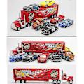 Miniatyrbild 2 av 5: 7 st bilar 2 Blixten McQueen Racerbil & Mack Truck Set presenter-WELLNGS