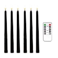 Miniatyrbillede 1 af 3: stk. Flammeløse sorte slanke lys med flimmer, 10-knaps fjernbetjening med timer, batteridrevne LED-lys