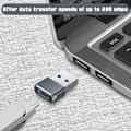 Miniatyrbillede 3 af 5: USB til USB-C Adapter til Apple iPhone 16 ProMax Oplader Adapter 3-pak, Type C Hun til USB A Han Kabel Stik til iPhone 15 14 13 12 11
