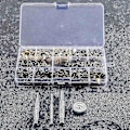 Miniatyrbild 1 av 5: 100 Set Läder Tryckknappar Kit, 12.5mm Metall Knapp Tryckknappar, 4 Färg Läder Tryckknappar Fo