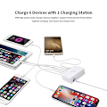 Miniatyrbillede 2 af 5: Smart ladestation med 6 porte LCD USB-ladedock trådløs oplader med universel kompatibilitet ladestation til familie- og kontorbrug