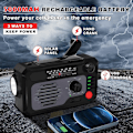 Miniatyrbilde 4 av 8: Multifunksjonell Solar Radio & Powerbank – USB-oppladbar med lommelykt, leselys og 3 lademetoder for utendørs bruk