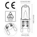 Miniatyrbild 2 av 5: 12-pack G9 Halogenlampor 33W 230V 2800K Varmvit 380lm, klara kapselhalogenlampor dimbara, inget stroboskop, inget flimmer