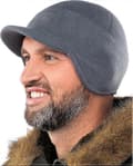 Fleece Vintermössa med Skärm - Herr - Öronlapp Brätte Skull Watch Cap Hatt Grey