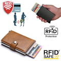 Miniatyrbild 1 av 6: Gul - RFID-skyddad korthållare för 5 kort (Äkta läder) Yellow Gul