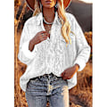 Miniatyrbillede 2 af 5: Dame Fløjlsbluse Langærmet Skjorte Oversized Jakke Toppe Løs Revers Bluse Efterårsudvalg Red M